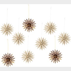 Bloomingville - Star Ornament - Natur -  - Papir - Pakke Med 9