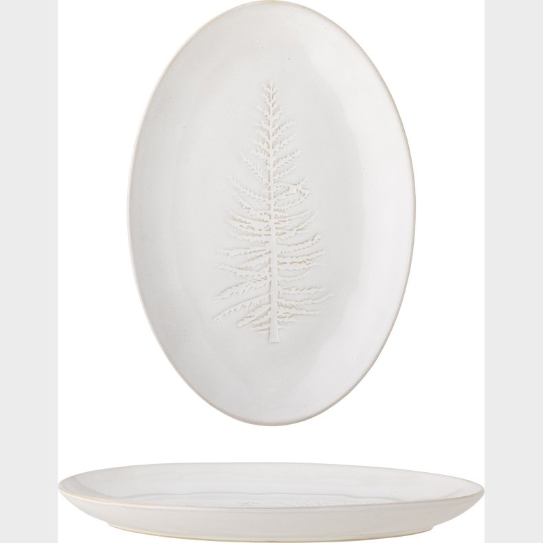 Bloomingville - Winter Serveringsfad - Natur - Stentj Keramik