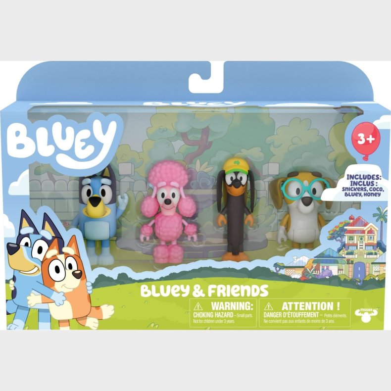 Bluey - Figur 4-pakke - Bluey & Venner