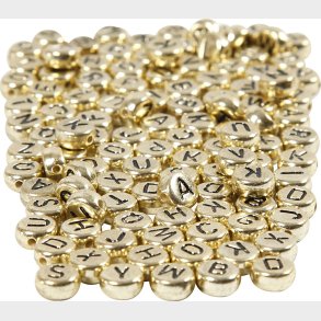Bogstav Perler -  7 Mm - Hulstr. 1,2 Mm - Guld - 165 G