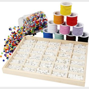 Diy Armbnd St Inkl. Bogstav Perler Og Snor