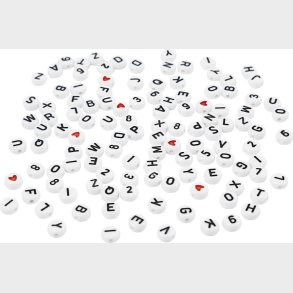 Bogstav Perler - Str. 7 Mm - Hulstr. 1,2 Mm - Hvid - 25 G