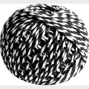 Bomuldsgarn Gavebnd Sort / Hvid 40 Meter - Scanseason