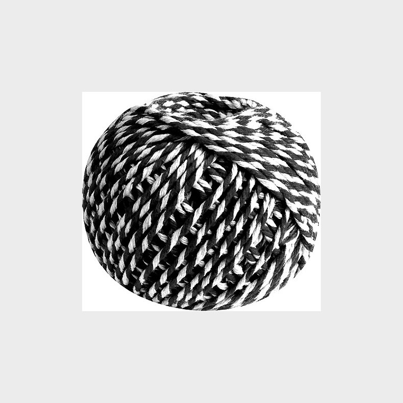 Bomuldsgarn Gavebnd Sort / Hvid 40 Meter - Scanseason