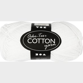 Bomuldsgarn - Nr. 8/4 - Hvid - L 170 M - 50 G
