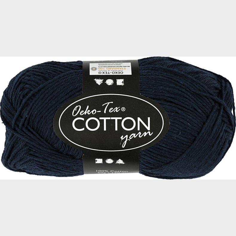 Bomuldsgarn - Nr. 8/4 - Mrk Bl - L 170 M - 50 G