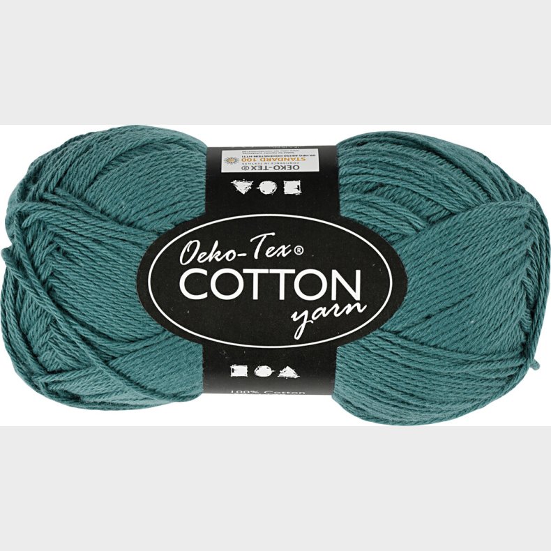 Bomuldsgarn - Nr. 8/4 - Petroleum - L 170 M - 50 G
