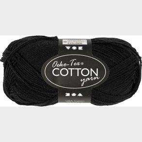 Bomuldsgarn - Nr. 8/4 - Sort - L 170 M - 50 G
