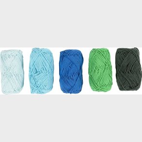 Bomuldsgarn - Nr. 8/4 - L 5x50 M - Bl/grn Harmoni - 5x20 G