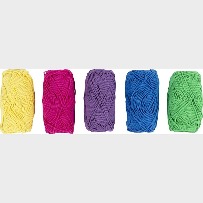 Bomuldsgarn - Nr. 8/4 - L 5x50 M - Colorful - 5x20 G