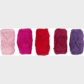 Bomuldsgarn - Nr. 8/4 - L 5x50 M - Lilla/pink Harmoni - 5x20 G