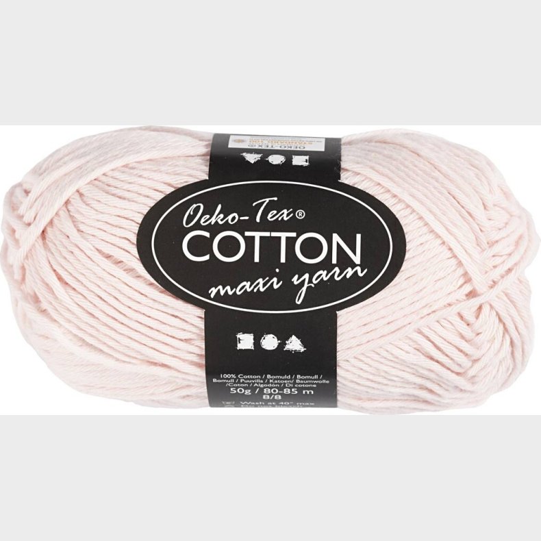Bomuldsgarn - Nr. 8/8 - Stvet Rosa -l 80-85 M -  50 G