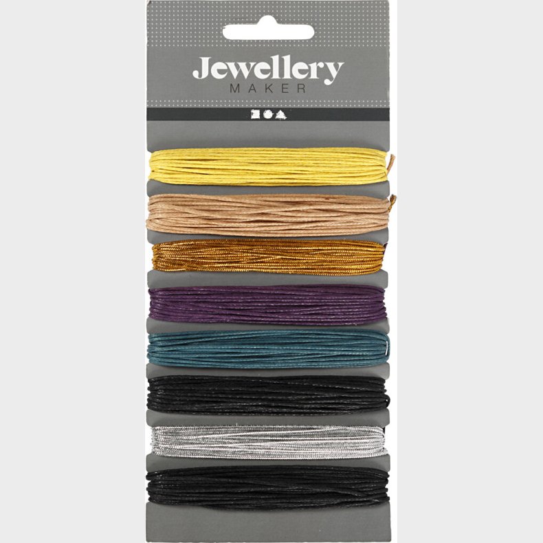 Bomuldssnor - Tykkelse 1 Mm - Forskellige Farver - 8x5 M