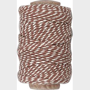 Bomuldssnor - Tykkelse 1,1 Mm - Brun Hvid - 50 M