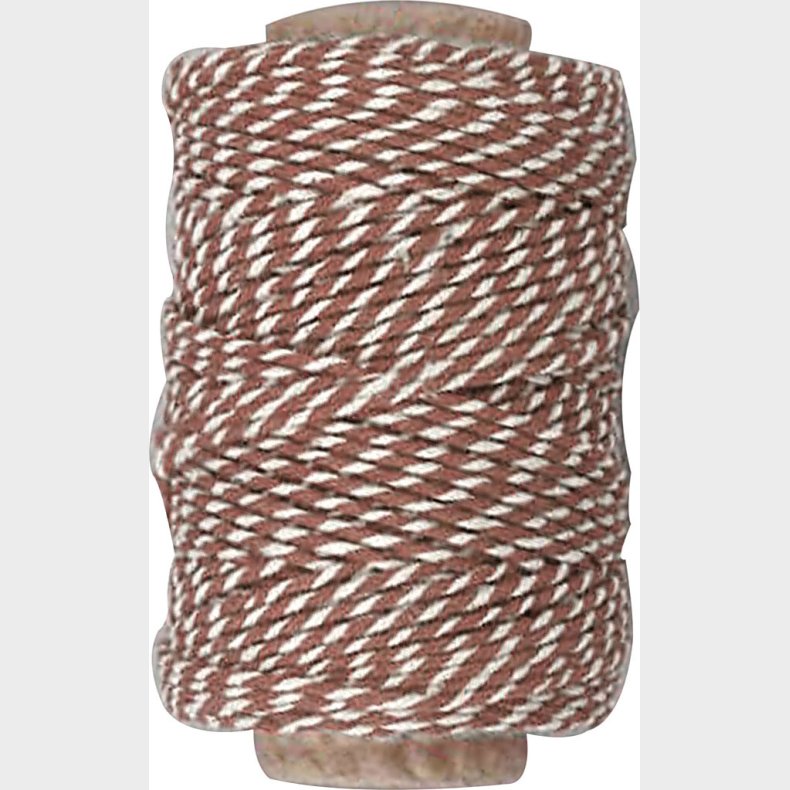 Bomuldssnor - Tykkelse 1,1 Mm - Brun Hvid - 50 M