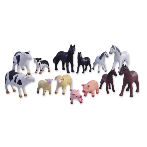 Green Rubber Toys | Bondegrdsdyr - St med 13 dyr