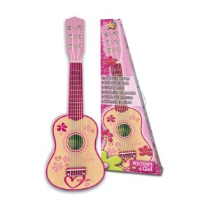Bontempi - Lyserd Legetjs Guitar I Tr Til Brn - Pink