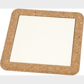 Bordskner Med Korkramme - Str. 15,5x15,5x1 Cm - Hvid - 2 Stk.