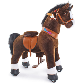 PonyCycle | Rid Selv - Hest, mrkebrun m. hvid blis, Medium