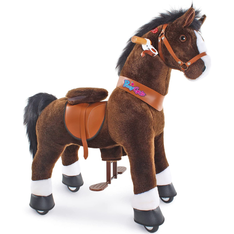 PonyCycle | Rid Selv - Hest, mrkebrun m. hvid blis, Medium