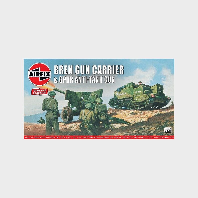 Airfix - Bren Gun Carrier + 6dpr Anti-tank Gun Byggest - A01309v
