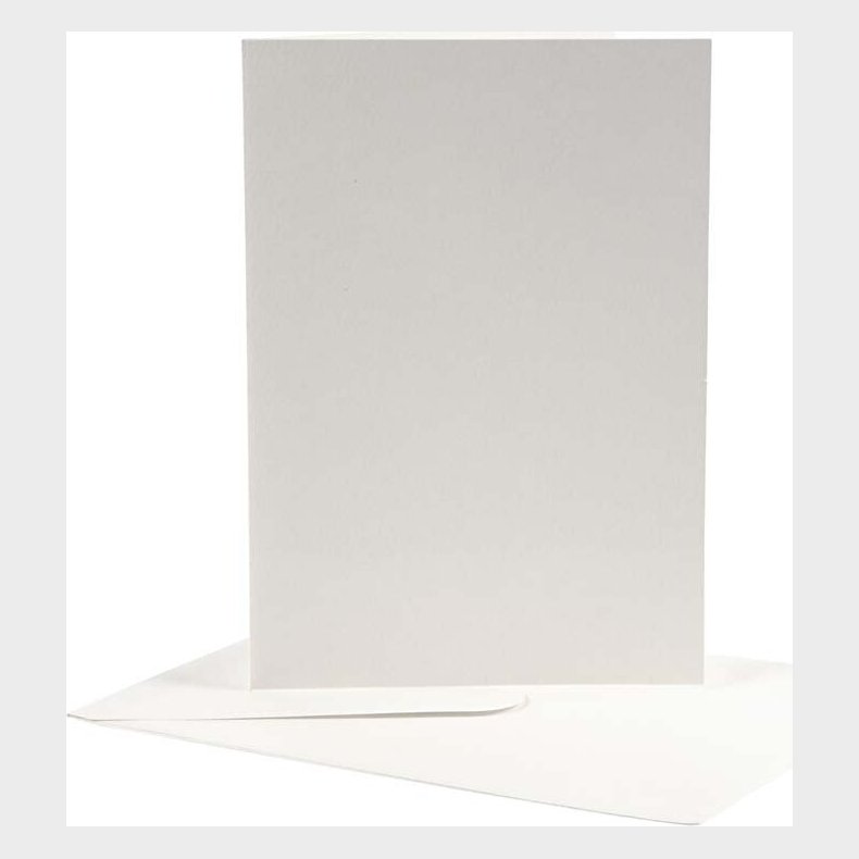 Brevkort - Kort Str. 12,5x17,5 Cm - Kuvert Str. 14x19 Cm - Rhvid - 10 St