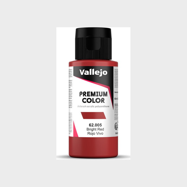 Vallejo - Premium Airbrush Maling - Bright Red 60 Ml