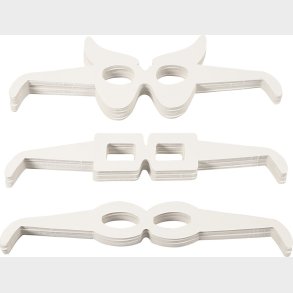 Briller - H 4,5-10 Cm - L 32 Cm - 230 G - Hvid - 160 Stk.