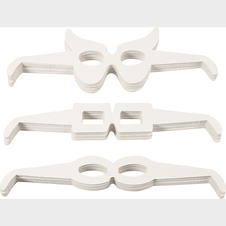 Briller - H 4,5-10 Cm - L 32 Cm - 230 G - Hvid - 160 Stk.