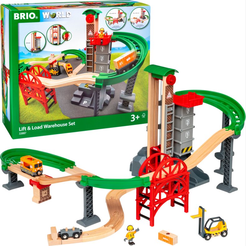 Brio World Tog - L�ft Og L�s Med Lagerbygning - 33887