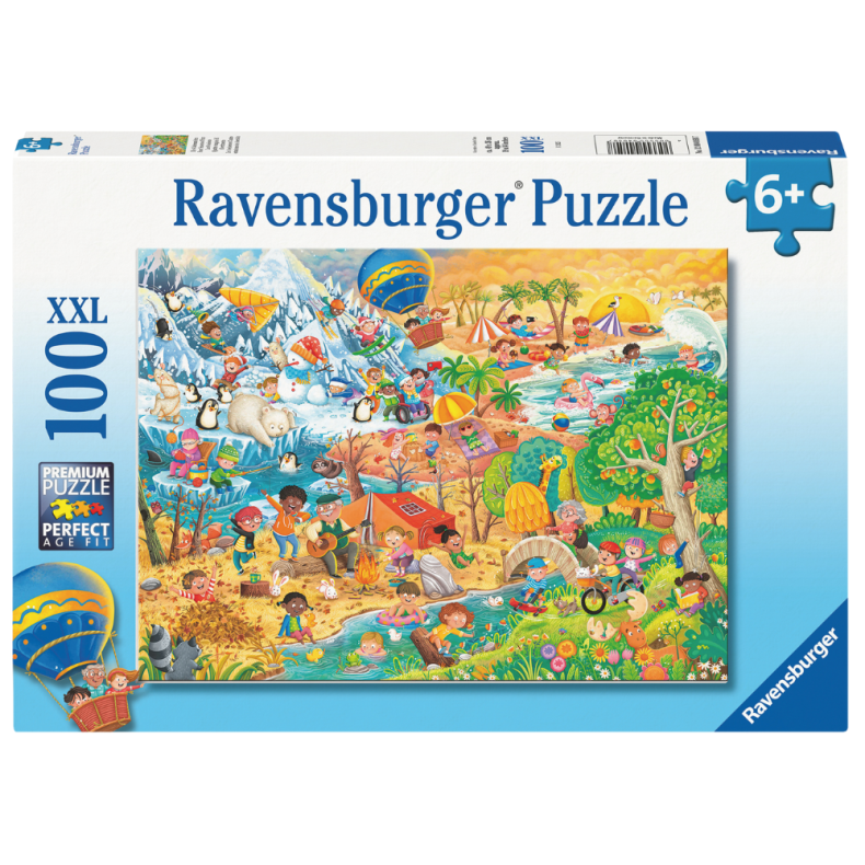 Ravensburger | Gulvpuslespil m. 100 brikker - De fire rstider