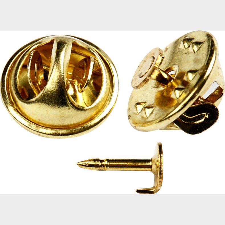 Brocheknap -  11,5 Mm - Forgyldt - 25 Stk.