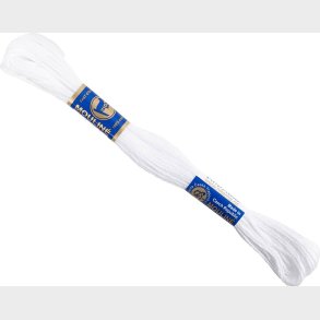 Broderigarn - 6-trdet - Hvid - 12x8 M