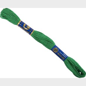 Broderigarn - Grn - 6-trdet - Bomuld - 12x8 M