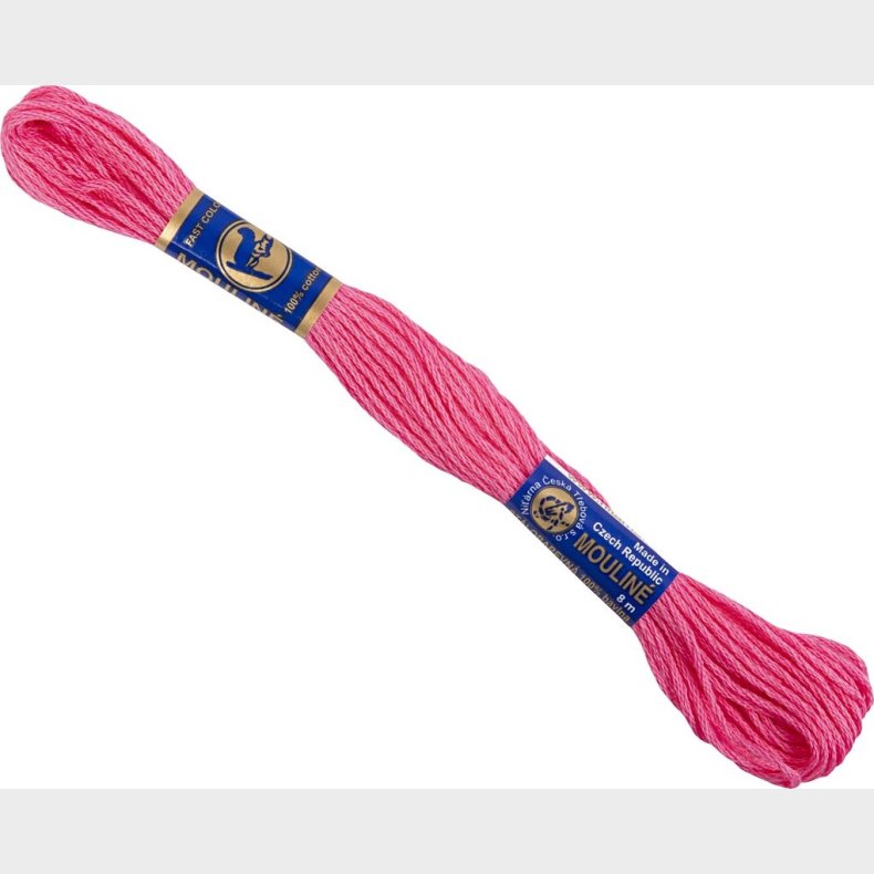 Broderigarn - Pink - 6-trdet - Bomuld - 12x8 M
