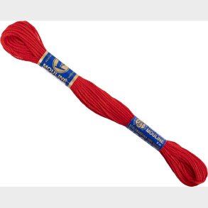 Broderigarn - Rd - 6-trdet - Bomuld - 12x8 M