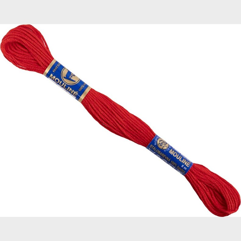 Broderigarn - Rd - 6-trdet - Bomuld - 12x8 M