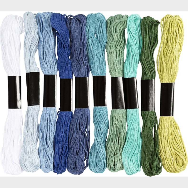 Broderigarn - Tykkelse 1 Mm - Bl/grn Harmoni - 10x8 M