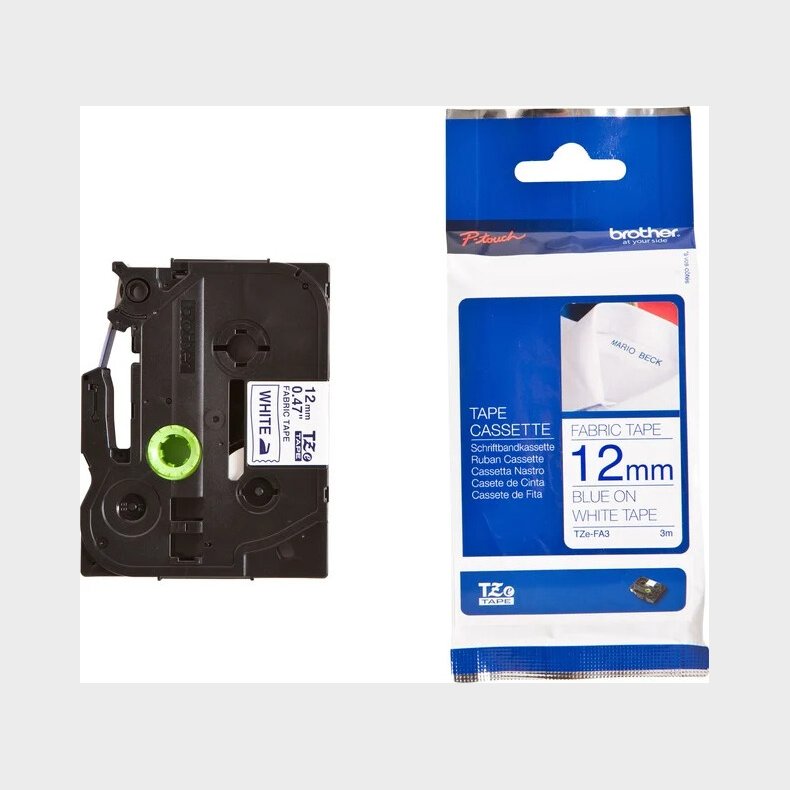 Brother - Tze Tape 12mmx3m Stoftape Bl & Hvid