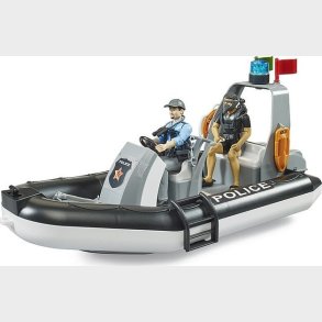 Bruder - Bworld Police Boat With Rotating Beacon Light (62733)