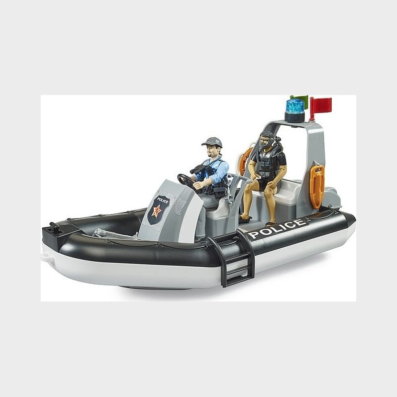 Bruder - Bworld Police Boat With Rotating Beacon Light (62733)