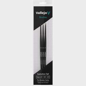 Vallejo - Brush Definition Set - Pensel S�t - Naturligt H�r - 4/0, 3/0 & 2/0