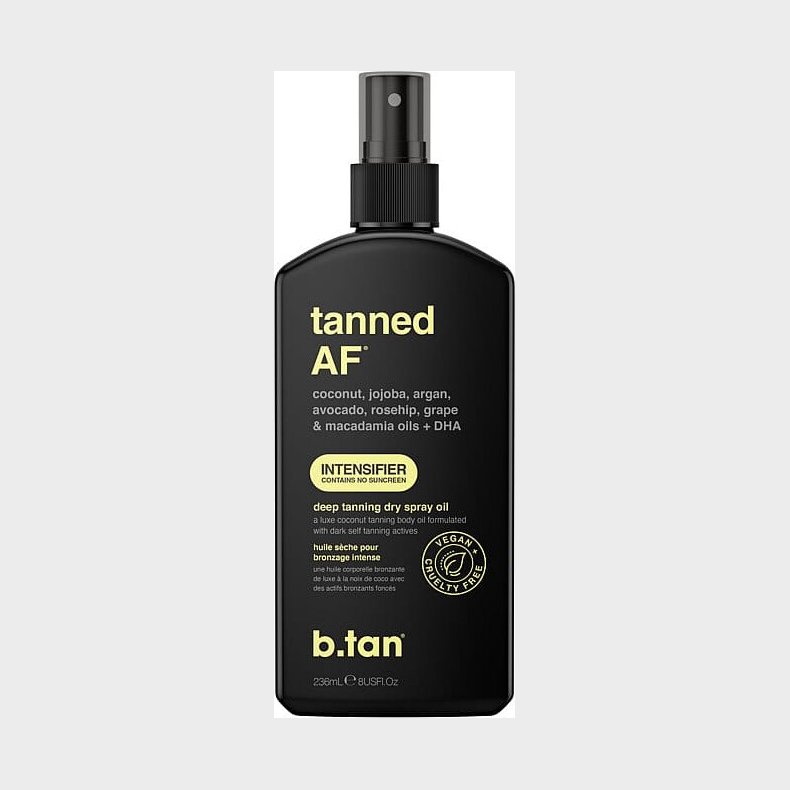 B.tan - Tanned Af Intensifier Deep Tanning Dry Spray Oil - 236 Ml