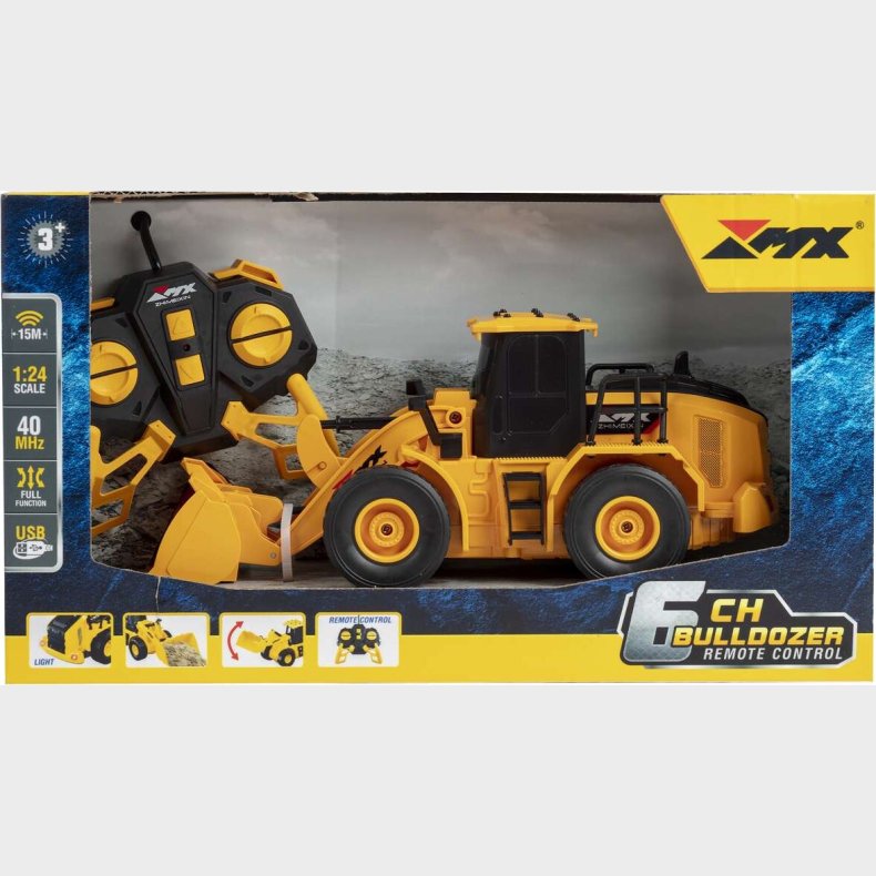 Bulldozer R/c 1:24 2,4ghz, 3,7v 500mah, 6 Channels - Z6810a - Mx