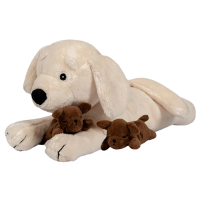 byASTRUP | Plyshund med to hvalpe