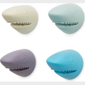 Kikkerland - Selvklbende Kabelholder Til Bord - Haj - 4 Stk