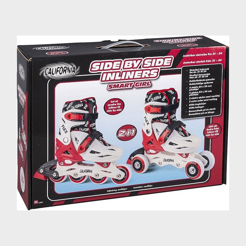 California - 2-i-1 Rullesk�jter Til B�rn - Smart Girl - Str. 31-34
