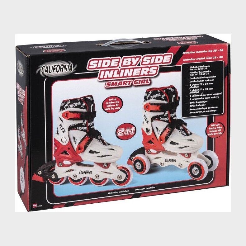 California - 2-i-1 Rullesk�jter Til B�rn - Smart Girl - Str. 35-38