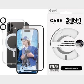 Care By Panzerglass - Iphone 16 - 3-in-1 Kickstand Cover St - Gennemsigtig