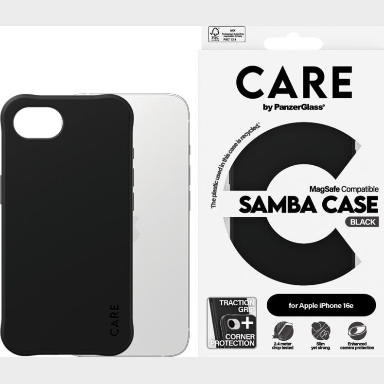Care By Panzerglass - Case - Black- Iphone 16e